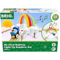 BRIO 36002 My First Railway Rainbow Set - Exciting Railway Game with Child-friendly Light and Sound Effects - Suitable for All Products from BRIO World and Recommended for Children from 18 Months