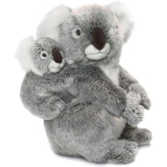 WWF WWF16898 Pasaules Dabas Fonda plīša koala māte ar mazuli, reālistiska dizaina plīša rotaļlieta, aptuveni 28 cm gara un brīnišķīgi mīksta, daudzkrāsaina