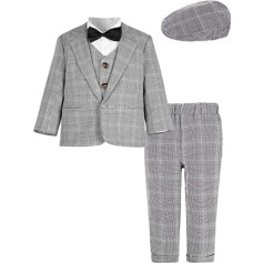 mintgreen Baby Boy Formal Wedding Suits, Christening Tuxedo Blazer Outfit, 5-Piece Set