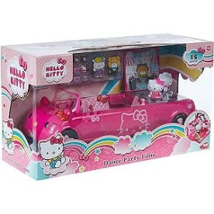Dickie Toys 253247000 Hello Kitty Limo Deju ballīte Limuzīns Rotaļlieta Automašīna pārveidojama Durvis par kāpnēm Bagāžas nodalījums atveras uz deju grīdu Ietver 2 figūriņas 35,5 cm no 3 Years Rozā