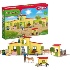 schleich 72224 Farm ar vistu kūti un zirgu stalli, no 3 gadiem, Farm World rotaļu komplekts, 123 gabali, ekskluzīvs Amazon