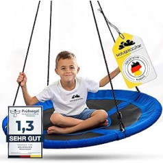 WOLKENGLÜCK® Nest Swing [Diameter 110 cm] - Height-Adjustable Swing Outdoor & Indoor for Children and Adults [Maximum Load 150 kg] - Plate Swing Including Mounting Accessories - Children's Swing