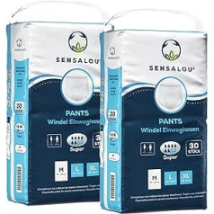 Sensalou Incontinence Nappies Pants Super - Men Women Protective Pants Size M (60)