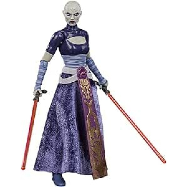 Zvaigžņu karu F1861 melnā sērija Asajj Ventress 6 collu mērogā The Clone Wars kolekcionējama darbības figūriņa, rotaļlieta bērniem vecumā no 4 gadiem, bez krāsas