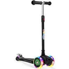 BELEEV A1 Scooter Children 2-6 Years, 3 Wheels Scooter for Girls and Boys, Children's Scooter with LED Light Wheels, Height-Adjustable Handlebar, Lean-to-Steer, Non-Slip Footboard, Tricycles