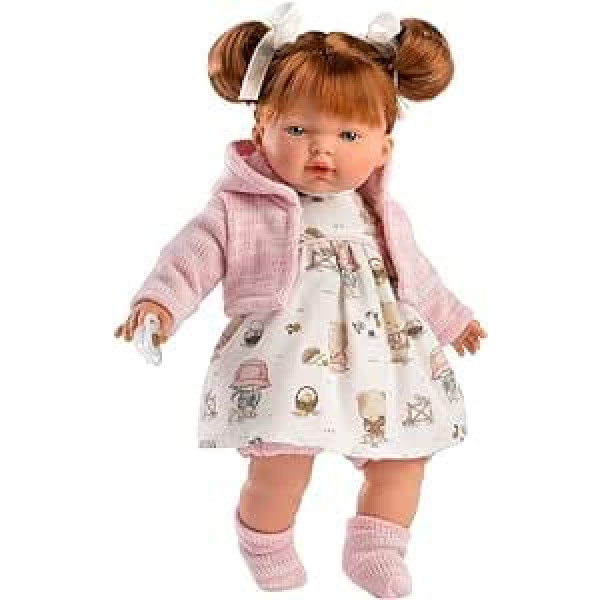 Llorens 1033138 Lea Doll with Red Hair and Blue Eyes Soft Body Baby Doll with Dummy 33 cm