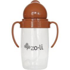 Any Angle Straw Sippy Cup | ZoLi BOT 2.0 Weighted Straw Beak Copper Rust Burnt Orange, Most Popular Training Sippy Cup Toddler Transition Straw Cup Sippy Cup with Handles