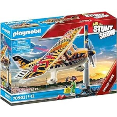 Happy Mix: Playmobil 70902 Air Stunt Show Propeller Plane Tiger with Movable Propeller and Space for 2 Figures, from 5 Years + 10 Sticky Ninja Men Wall Climbers