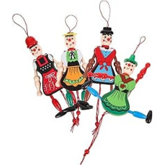 Rokas leļļu komplektā ir 12 klaunu lelles, kas karājas marionete lelle vēderrunātājs manekeni Rokas lelle marionete koka lelle lelle rotaļlieta koka bērns Helovīna koka pavediens