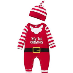 L&ieserram Baby Boys Girls Unisex Christmas Outfits Baby Clothing Christmas Set Baby Clothing Romper Hat Set Bodysuit Jumpsuit My First Christmas Gift