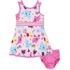 Nickelodeon Blue's Clues & You Baby Toddler Girls Fit and Flare īpaši mīksta kleita (12 mēneši, zīdaini rozā krāsā)