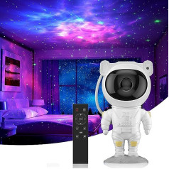 Swiftvein LED Starry Sky Projector Astronaut, Galaxy Light with Remote Control and Timer, Star Projector Children and Adults, Smart Star Projector White, Star Light Projector 228 x 120 mm