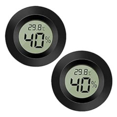 EEEKit Hygrometer Thermometer Digital LCD Monitor Indoor Outdoor Humidity Meter Gauge for Humidifiers Dehumidifiers Greenhouse Basement Babyroom Black Round