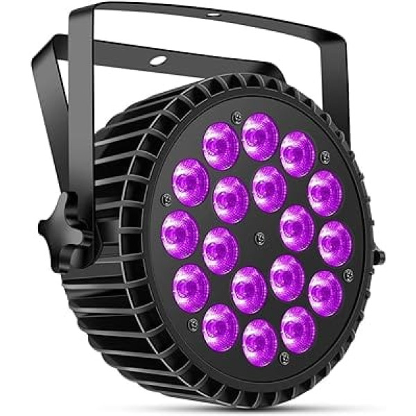 ‎Delibang LED Par UV Priekšējais lukturis 200 W 18 LED Stage Light Prožektors Disco Light Party Light DELIBANG 8CH Par LED Light RGB DMX Strobe Sound Active Mode Lighting DJ Light Effect for Show Bar Party Halloween