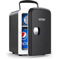 AstroAI 2-in-1 Mini Fridge, 4 Litres, with Cooling and Heating Function, 12 Volts using Cigarette Lighter and 230 Volts Socket for Cars, Offices and Dorms.