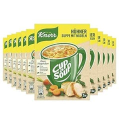 ‎Knorr Knorr Cup a zupas vistas zupa ar nūdelēm, ātrā nūdeļu zupa bez krāsvielām un bez garšu uzlabojošām piedevām, 12 x 3 porcijas