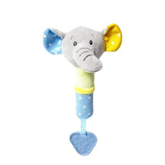 Elephant toy with sound, 17 cm, colorful
