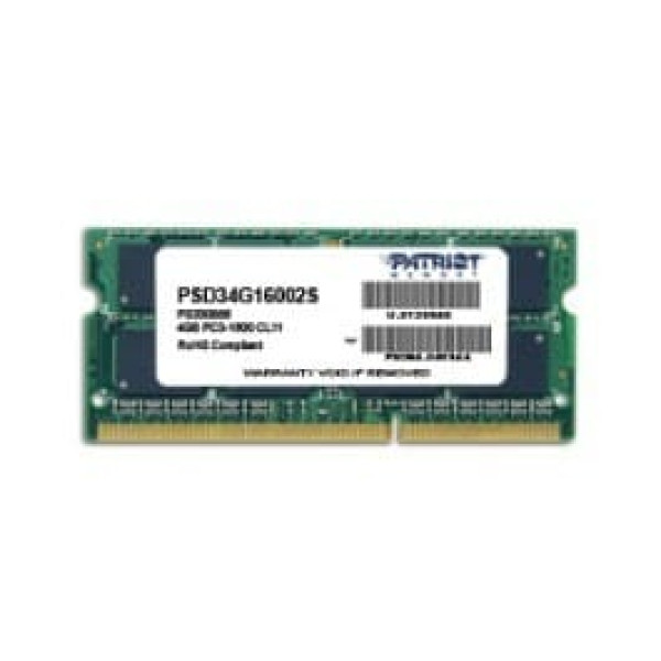 Patriot memory signature psd34g160081s memory (ddr3 so-dimm; 1 x 4 gb; 1600 mhz; cl11)