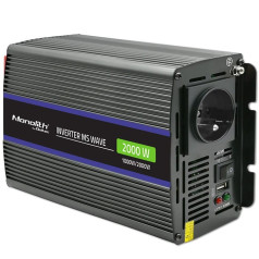 Monolītā sprieguma pārveidotājs 2000 ms vilnis | 12v līdz 230v | 1000/2000w | usb