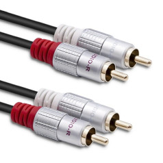 2xRCA male / 2xRCA male cable | 2m | black