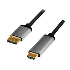 Displayport 4k/60 Hz, dp uz hdmi kabelis, alumīnijs, 2 m