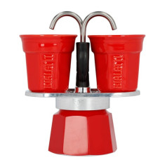 Bialetti red mini express coffee maker, 2 cups + 2 cups