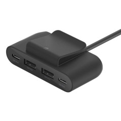 4 portu lādētājs 2xusb-c, 2xusb-a 30w, balts