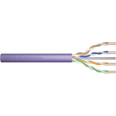 Instalācijas telekomunikāciju kabelis, 6. kat., u/utp, dca, vads, awg 23/1, lsoh, 100 m, violets