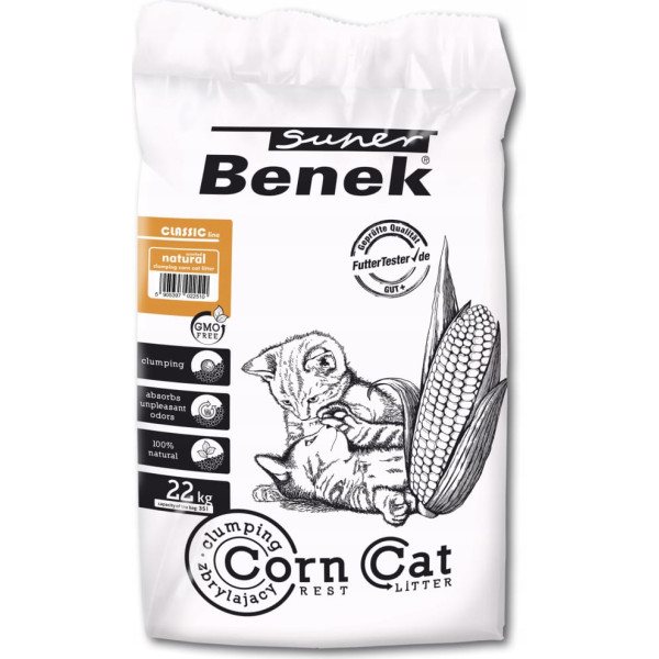 Super benek corn cat natural - kraiko dėžutė - 35 l