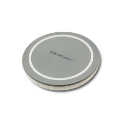 Qoltec 51840 induktīvā viedtālruņa lādētājs (USB tips C; pelēka krāsa)