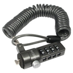 Security cable with 4-digit code, black