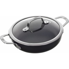 Ballarini alba deep frying pan with 2 handles, titanium, 24 cm albg3ed.24d