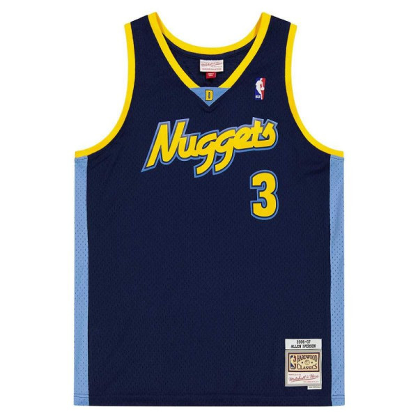 Mitchell & Ness Mitchell & Ness NBA Swingman Denver Nuggets Allen Aiverson T-krekls SMJY4205-DNU06AIVASBL / XXL