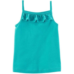 Carter's Baby Girls' Ruffle Jersey Tank, zaļa, 3 mēneši