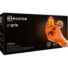 Mercator Gogrip oranžie nitrila cimdi 50 gab. M izmērs