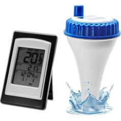 AMTAST Wireless Swimming Pool Thermometer Water Temperature Swimming Pool Thermometer with Solar Energy for Swimming Pools Spas Hot Tubs Ponds Aquarium Fish Ponds