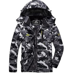 KEFITEVD vīriešu slēpošanas jaka, elpojoša, silta odere ziemas jaka ar noņemamu kapuci, snovborda jaka, ūdensizturīga āra jaka