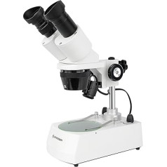 Bresser 3D Stereo Auflicht- Durchlicht Mikroskop Erudit ICD 20x und 40x Vergrößerung, LED Beleuchtung mit Batterie- oder Akkubetrieb, für dreidimensionale Beobachtungen von Pflanzen, Gesteinen usw.