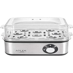 Adler Electric Egg Cooker 1-8 Eggs 500 Watt Stainless Steel Heating Plate Automatic Shut-Off Indicator Light Overheating Protection Egg Cooker Egg Cooker AD-4486