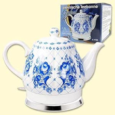 Gzhel Design Porcelain Kettle 1.7 L Electric Teapot Ceramic