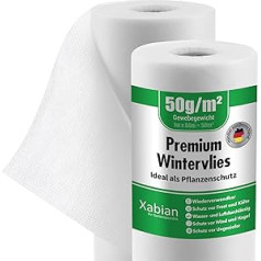 Xabian Winter Protection Fleece - 48 m² (30 m x 1,6 m) - 50 g/m² - melns/balts