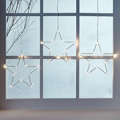 Lights4fun 90cm LED Osby Sternen Vorhang taimeris Baterija Lichtervorhang Innen Weihnachtsdeko Leuchtsterne Kinderzimmer