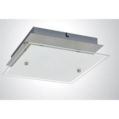 Trango 3102 Feuchtraum IP44 LED Deckenstrahler Eckig für Bad 3-Stufen dimmbar *LILY* inkl. 12 vatu 3000 K warmweiß LED modulis, dizains Kristalleffekt Glas Lampenschir, Deckenlampe, Wandleuchte