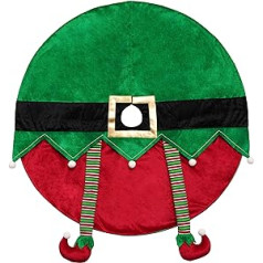 Valery Madelyn 36 Inches/91.5 cm Christmas Tree Blanket Fabric Christmas Tree Skirt with Legs and Wave Trim Santa Helper Christmas Party Christmas Tree Decoration