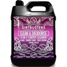 Dirtbusters 3 in 1 Teppich- und Polsterreiniger mit frischem Frühlingsduft - reinigt & desodoriert - ideal für Reinigungsmaschinen - entfernt unangenehme Gerüche - 1 x 5 Liter