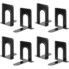 4 Pairs Black Metal Bookends