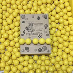 200 Balls, Organic Plastic Ball Pit Balls Made of Renewable Sugar Cane, Raw Materials, 6 cm Diameter, Nursery and Commercial Quality, Yellow