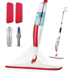 Floor Mop with Spray Function Spray Mop for Floor Cleaning Quick Cleaning Spray Mop Floor Mop with Spray Function with 400 ml Water Tank and 2 Microfibre Cover for Hardwood Tiles