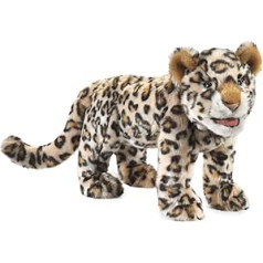 Folkmanis Leopard Hand Puppet Bēšs Brown Tan Black White