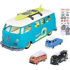 Majorette - Volkswagen The Originals Carry Case - Transportlīdzeklis 35 cm - 3 VW transportlīdzekļi, ieskaitot 1 Exclusive - Gaismas funkcija - 212055010SMO